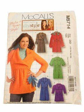 McCall's Sewing Pattern M5714 Misses Jacket Coat Sz 12-18 Uncut